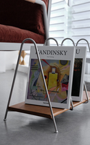 minimore) AOOA Magazine Rack) Nordic Japanese Modern Simple Solid Wood Bookshelf Floor Rack Book Rack