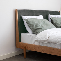 minimore) Usagi bed) Nordic Japanese modern minimalist light luxury solid wood double soft bed 1 8 meters ins style