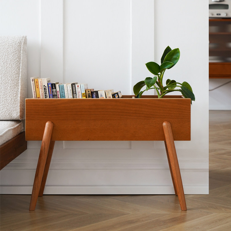 minimore) Page Bookshelf) Nordic Japanese-style simple solid wood living room balcony with several racks and plant racks