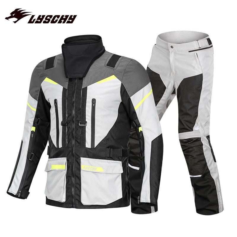 LYSCHY thunder wing motorcycle riding suit suit Men's four seasons fallproof waterproof warm motorcycle travel rally suit plus size