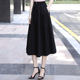 Hepburn style skirt women's skirt 2024 new summer mid-length skirt high waist pure cotton a-line black crotch-covering umbrella skirt