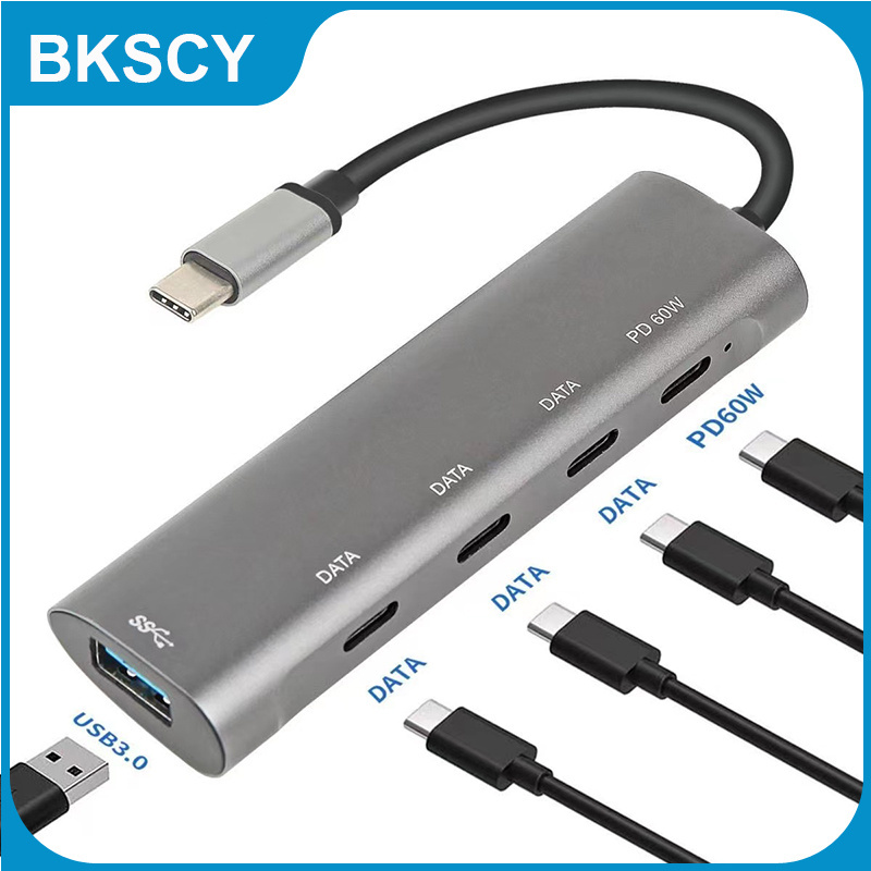 Type-C Docking Station USB Splitter Expands Usb-C Data Transfer, Suitable for Apple, Huawei, Laptops, and Mac