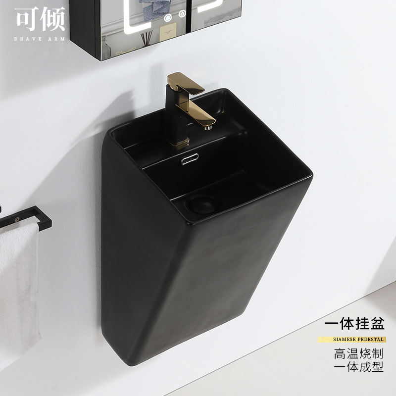Wall-mounted washbasin washbasin small family washbasin toilet ceramic minimalist wall-mounted surface basin balcony hanging basin Colour-Taobao