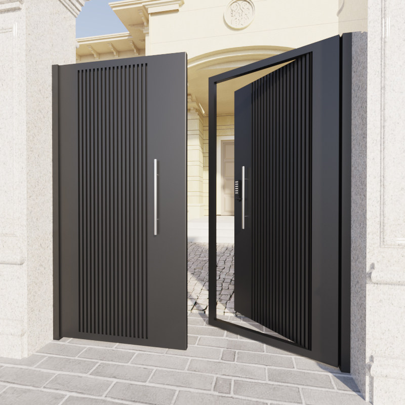 Outdoor stainless steel courtyard gate door to door wrought iron villa garden door entry country yard door home custom