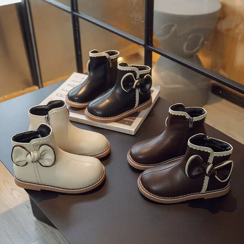 Martens, флисовые ботинки, демисезонные короткие сапоги, детские туфли, наряд маленькой принцессы