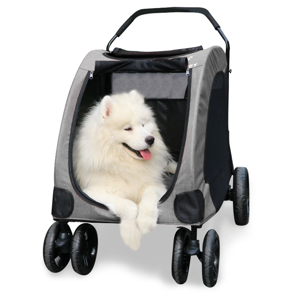 DODOPET Pooch Cart Big Space Front Backdoor Large Canine Out of car Kim Mao Samo Foldable Pet Cart