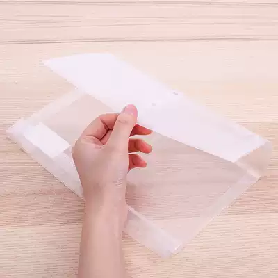 Deli 5511 transparent PP file bag white bill storage documents and information briefcase test paper finishing bag document bag transparent folder plastic file bag thickened A4