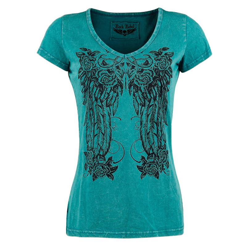 German Rock Rebel lady T-shirt cotton quality casual printed short sleeve riding T-shirt-Taobao