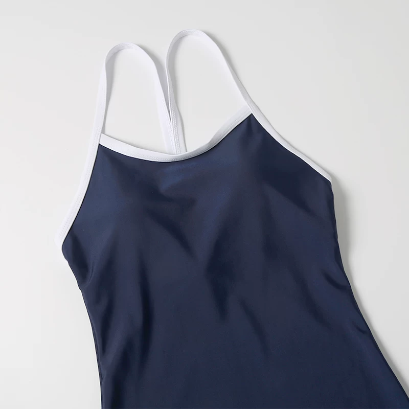 Japanese blue swimwear for students for leisure, sexy cloth, does not fade