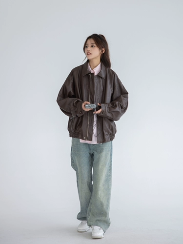 Ретро полиуретановая куртка, подходит для подростков, в американском стиле