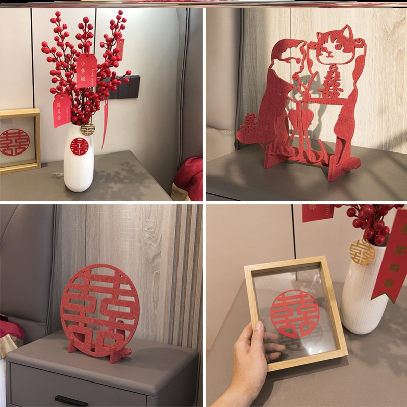 Wedding House Arrangement Festive swing pieces Chinese wedding traditional items Festive Flowers Vase Suit Gift New House Decoration