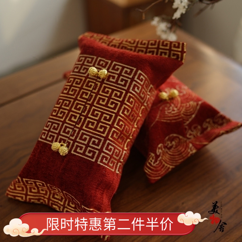 2020 Neoclassical back pattern toilet paper box set Wine red tissue box set Car cloth tissue set 3