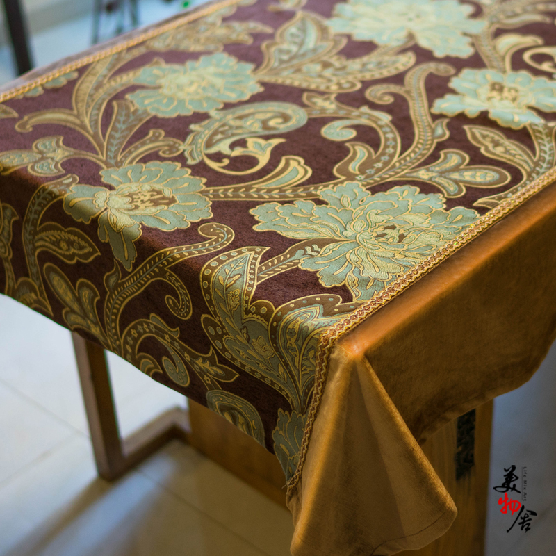 2020 new villas blue peony retro European style table cloth art curry table cloth upscale luxurious American table cloth