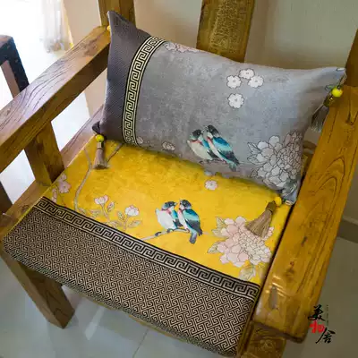 Chair cover custom Chinese flowers and birds dining table chair cushion Tea room teahouse chair cushion Mahogany chair Taishi chair cushion cushion sponge cushion