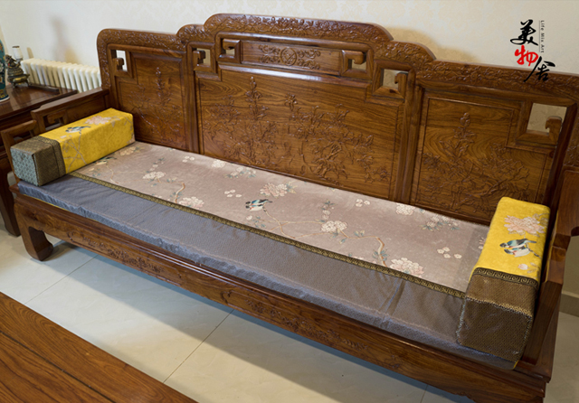 Trung Quốc Rosewood sofa đệm bọc ghế ăn đệm cung điện ghế Taishi tựa lưng rắn gỗ xốp ghế phân đệm sofa gỗ