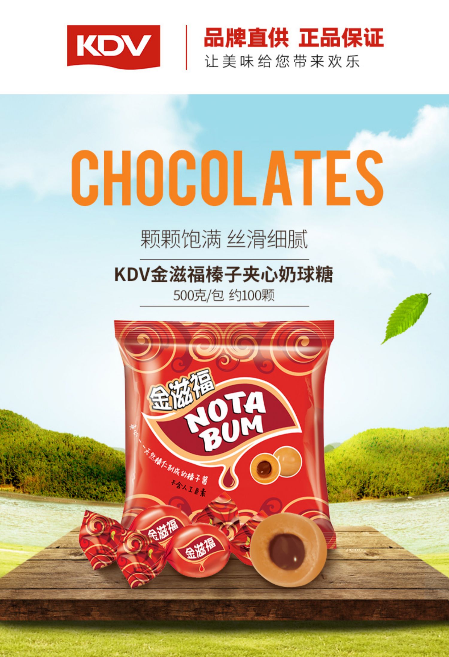 KDV俄罗斯进口金滋福巧克力奶球糖500g