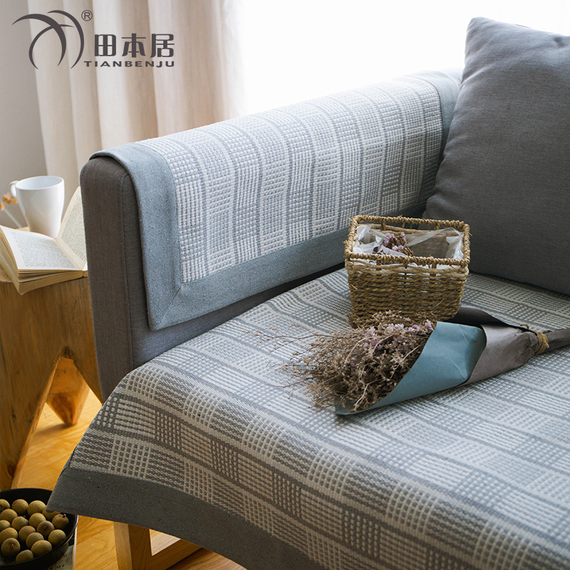 Linen Sofa Cushion Four Seasons Universal Cloth Art Anti Slip Cushion Cotton Linen Solid Wood Sofa Cover Backrest Armrest Sofa Towels-Taobao