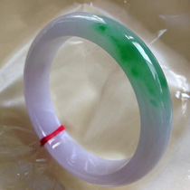 Myanmar old pit jade three-color bracelet ice species Violet green women jade bracelet with certificate