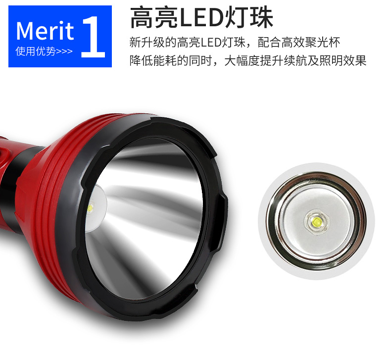 Jin Laite đèn pin gia đình có thể sạc lại đèn pin cầm tay dẫn khẩn cấp ngoài trời siêu sáng đa chức năng chiếu sáng den pin mini