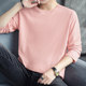 Pure cotton long-sleeved T-shirt for men in autumn and winter, cotton warm shirt with velvet thickened bottoming shirt, round neck autumn clothes