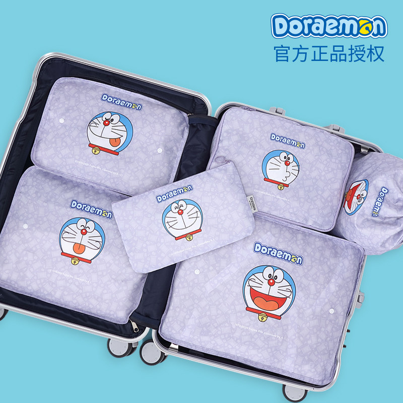 Doraemon Travel Storage Bag Travel Suitcase Clothes Organizer Bag Cartoon Packing Bag Storage Bag 6 Piece Set