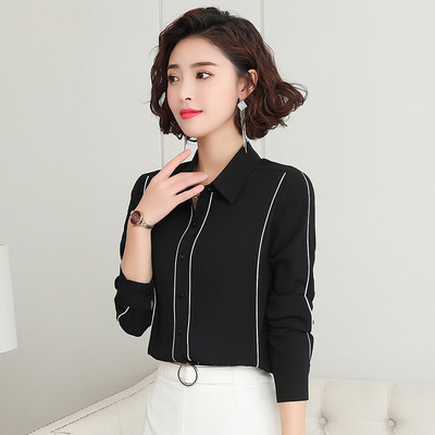 职业白色衬衫女长袖2021春秋新款韩版内搭洋气雪纺衬衣打底上衣寸