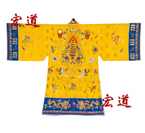 Taoist Dynasty board long short gown clothing Shuanglong Jiulong Suisai full of gold thread summer small sleeves