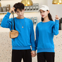 Autumn round neck velvet sweatshirt custom printed logo class uniform work clothes Korean style casual long-sleeved sweatshirt