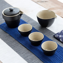 Travel Kung Fu tea set Home ceramic express cup One pot three cups Car carrying bag