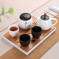  Travel dry tea set Japanese Kung Fu tea set Water storage tea tray Portable quick cup tea set Office gift set