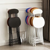 Folding chair backrest stool Home portable round stool small simple chair dining table dining chair simple chair saving space