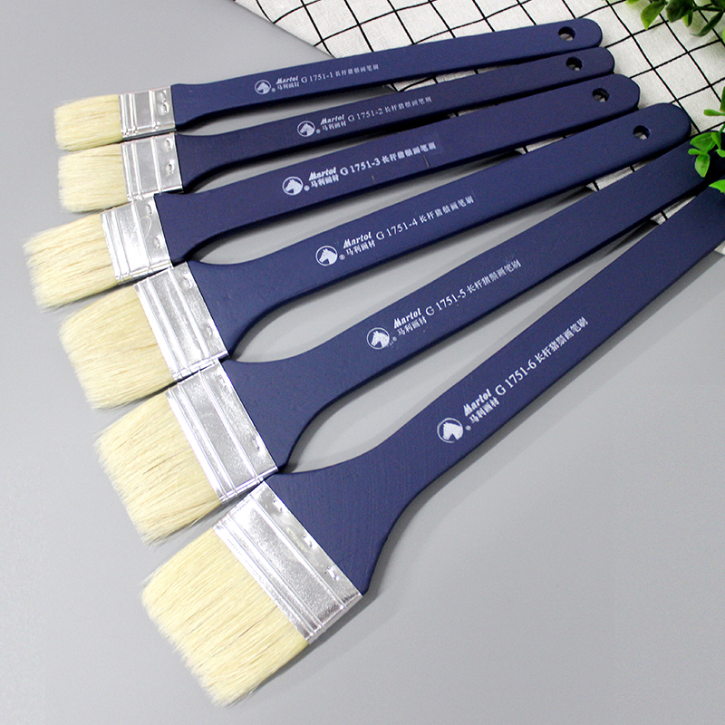 Marley brand flat brush bristle acrylic brush oil painting brush paint brush water paint pig hair brush paint brush watercolor large art brush set hand-painted oil painting brush wall painting