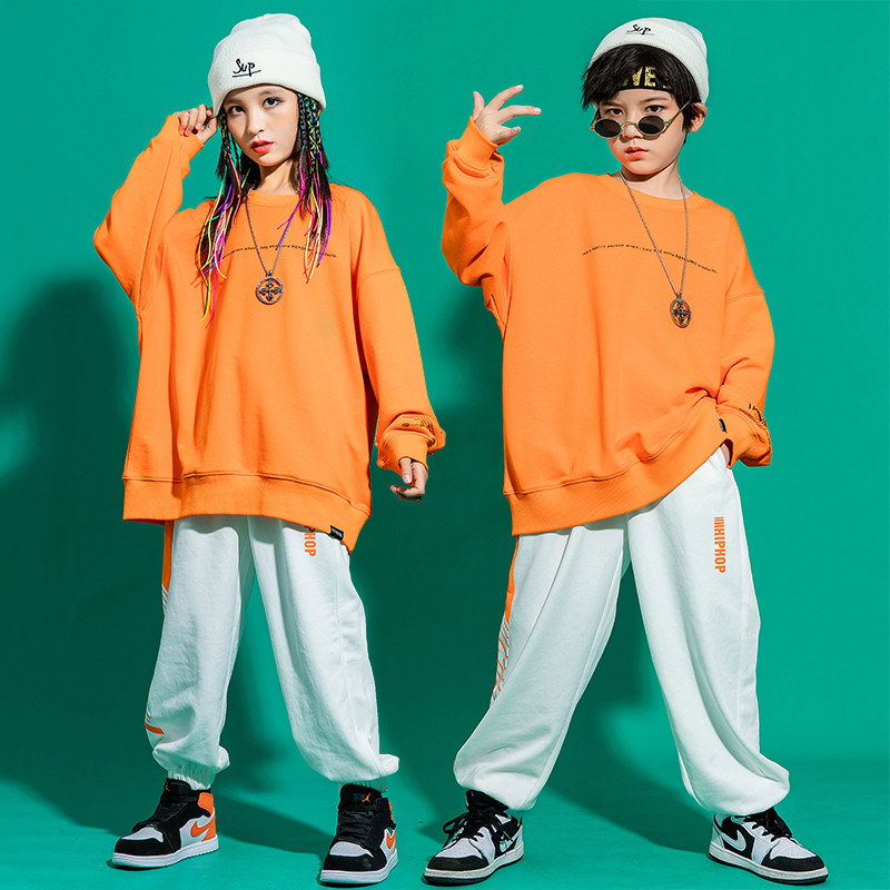 61 Children's Street Dance Performance Chaosuit Boy Loose Korean Version Sports Suit Girl Hip Hop Student Group Customized