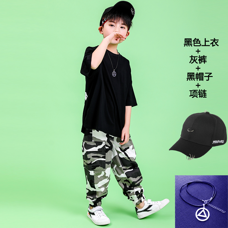 61 trẻ em hiphop phù hợp với cậu bé đẹp trai ngụy trang ngắn tay váy biểu diễn cô gái hiphop hip hip hiphop chương trình trang phục