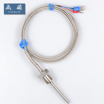 Stainless steel waterproof fixed thread Pt100 platinum thermal resistance temperature sensor K E-type thermocouple temperature probe