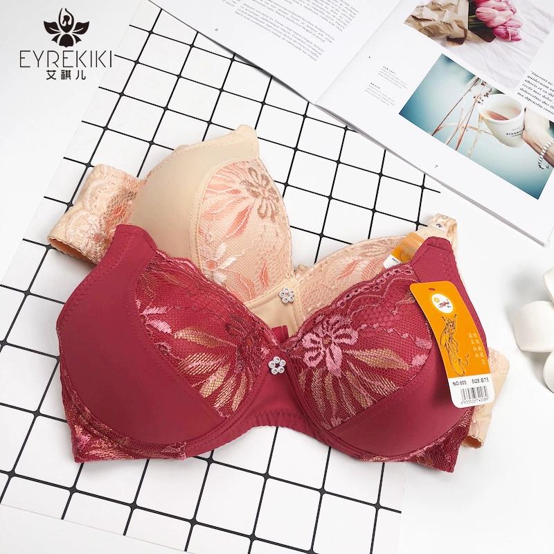 Đồ lót chính hãng Tingma 605 Không có vòng thép Áo ngực mỏng Mẹ trung niên sexy Thoải mái áo ngực nhỏ hai bầu ngực - Push Up Bras