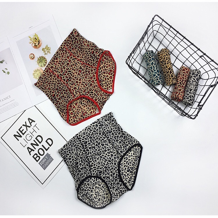 Tư thế mới 1293 tre sợi than da báo eo cao bụng hip băng lụa của phụ nữ đồ lót cotton tập 6 set quần lót nữ dễ thương