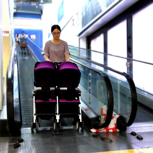 Сверхлегкая портативная складная коляска для близнецов с сидением для двоих, можно сидеть и лежать, амортизация