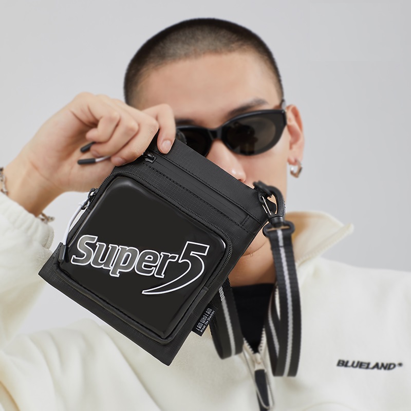 Inscriptions Men's Vertical Phone Bag Slanted Satchel Korean version Fashion Mini Women's style Key Zero Money bag Bag Bag bag