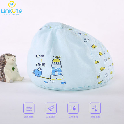 领取 婴儿帽子0-3-6个月新生儿护卤门宝宝夏季