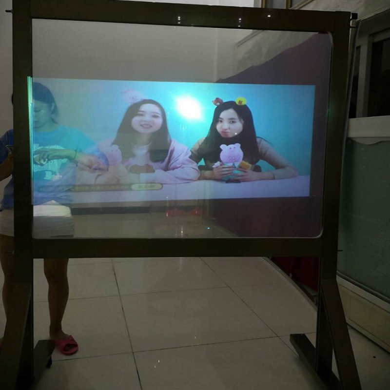 Transparent film bifacial 4K imaging positive back throw film transparent 3D holographic interactive window projection film mirror glass film