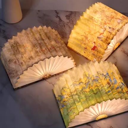 Book Lamp, Creative Chinese Style Night Light Ornament, Valentine's Day Birthday Gift for Women and Men, Cultural and Creative Antique Style Gift, Folding Lamp