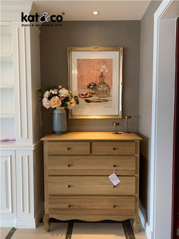 KatCo American country retro stair storage bucket cabinet Nordic Acorn wood bedroom five-bucket storage dining cabinet