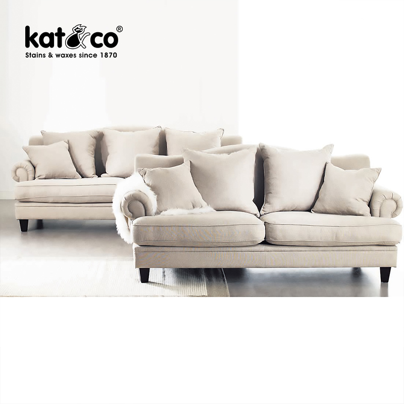 KatCo American Country Cotton Linen Down Sofa Nordic Retro Single Three Linen Latex Soft Sofa