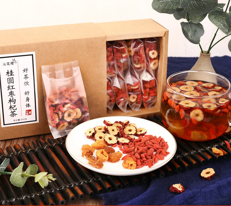 Qinhua Yuan Gui Round Red Date Tea 300 gr 20 Packet Medlar Central Heating Blood Stay Up Night Conditioning Second Half Price