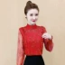 Áo sơ mi ren đáy của phụ nữ mùa xuân và mùa thu mặc 2020 mới tính khí hợp thời trang mùa xuân hàng đầu phong cách nước ngoài áo sơ mi voan nhỏ - Áo sơ mi chiffon ren