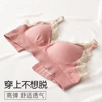 Pregnant women free lactating underwear summer thin anti-sagging front button postpartum bra no steel ring feeding maternal