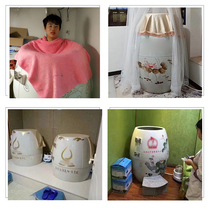 Shengfei Bama live porcelain energy health cylinder Negative ion moxibustion tank beauty salon fumigation Weng ceramic sweat steaming urn cover