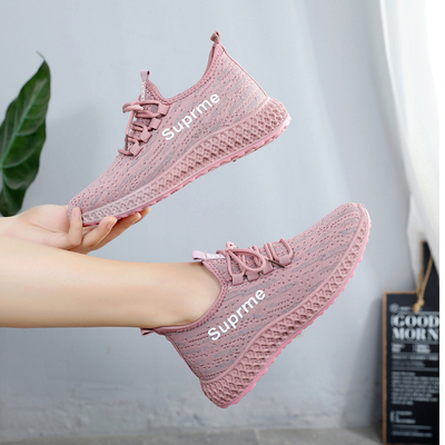新款女士休闲鞋飞织透气鞋舒适懒人鞋