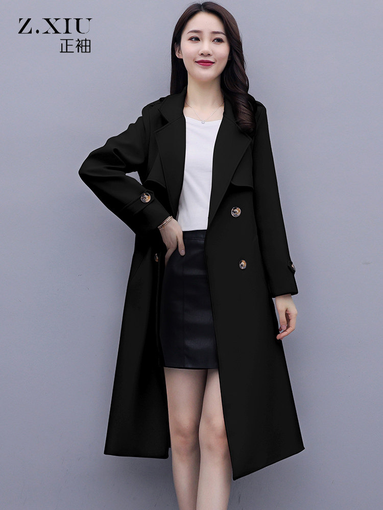Windbreaker women's medium and long version 2021 spring new women's fashion spring and autumn coat coat small slim spring